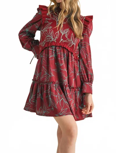 Merci Laurel Mini Dress In Red In Multi