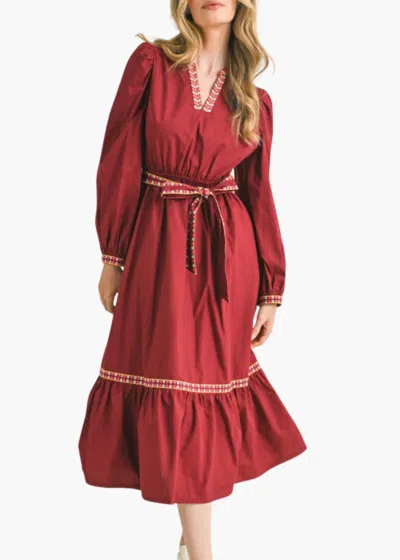 Merci Lindsay Midi Dress In Red