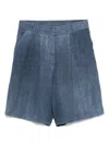Merci Denim-print Shorts In Denim