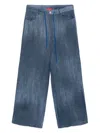 Merci Denim-print Trousers In Denim