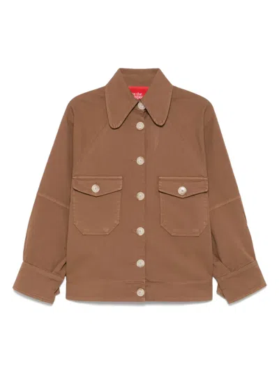 Merci Logo-print Jacket In Brown