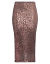 Merci Italia Love Edition Woman Midi Skirt Bronze Size 6 Polyester, Elastane In Yellow