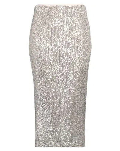 Merci Italia Love Edition Woman Midi Skirt Platinum Size 2 Polyester, Elastane In Grey