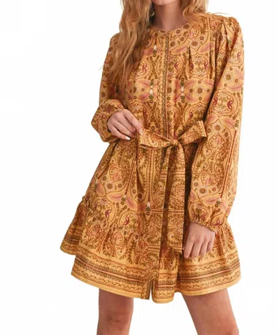Merci Mara Dress In Gold/ Yellow In Multi