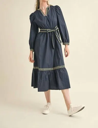 Merci Meg Dress In Navy In Blue