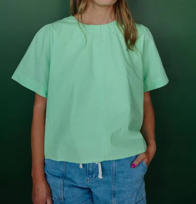 Merci Miss Short Sleeve Top In Matcha In Transparent