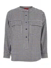 Merci Multicolor Crewneck Shirt With All-over Check Motif In Fabric Woman In Multi