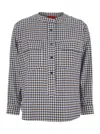 Merci Multicolor Crewneck Shirt With All-over Check Motif In Fabric Woman In Multi