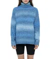 Merci Ombré Turtleneck Sweater In Blue Mix In Blue