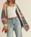 Merci Oversized Color Block Cardigan In Multi