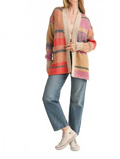 Merci Oversized Colorblock Cardigan In Multicolor
