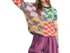 Merci Patch Pattern Sweater In Black Multi In Multi