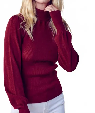 Merci Perfect Combination Ribbed Sweater In Burgundy In Red