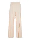 Merci Pink Pants With Elastic Waist And Pences In Viscose Blend Woman In Pink