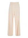 Merci Pink Pants With Elastic Waist And Pences In Viscose Blend Woman