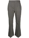 Merci Plaid-check Flared Tailored Trousers In Green