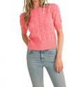 Merci Popcorn Knit Short Sleeve Sweater In Pink In Pink