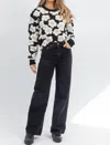 Merci Provincetown Floral Sweater In Black In Black