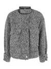 Merci Regular-fit Wool-blend High-collar Button-front Jacket In Gray