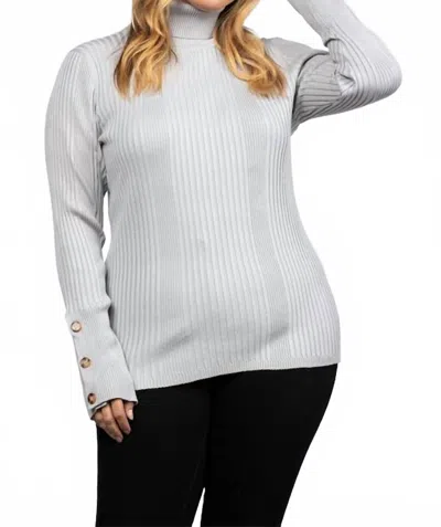 Merci Rib Stitch Pullover Sweater - Plus In Gray In Multi
