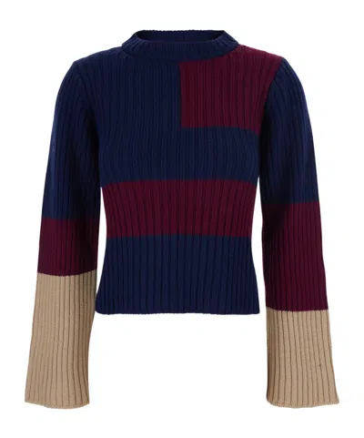 MERCI MERCI RIBBED COLOR BLOCK KNITWEAR