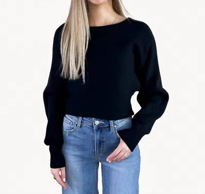 Merci Ribbed Dolman Sleeve Sweater In Black