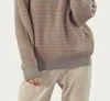 Merci Ribbed Half-zip Sweater In Grey Taupe Combo In Multi