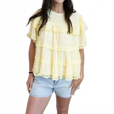Merci Ruffle Blouse In Butter In Yellow