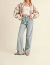 MERCI RUTH BOMBER JACKET IN CHAMPAGNE/BROWN