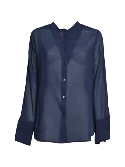 Merci Sheer Cotton Shirt In Blue