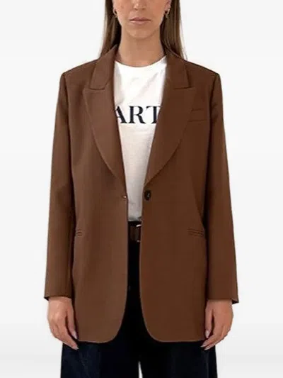 Merci Single-breasted Jacket In Brown