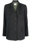 Merci Single-breasted Notched Blazer In Grey