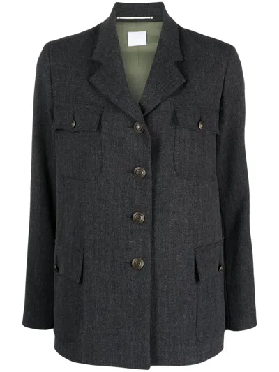 Merci Single-breasted Notched Blazer In Grey