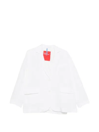 Merci Single-breasted Notched-lapels Blazer In White