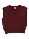 Merci Sleeveless Cropped Top In Red