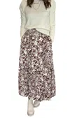 Merci Smocked Waist Floral Maxi Skirt In Multi In Multi