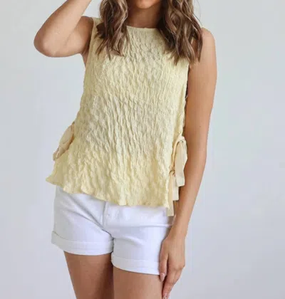 Merci Soleil Side-tie Crinkle Tank In Yellow