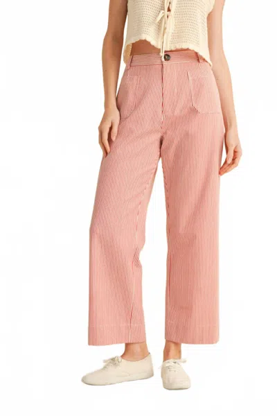 Merci Stripe Wide Leg Pants In Cherry Pop Red In Multi