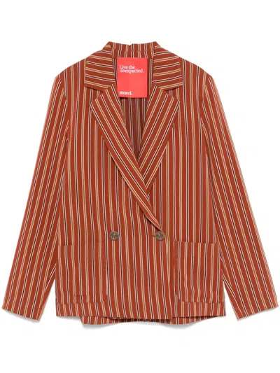 Merci Striped Blazer In Orange