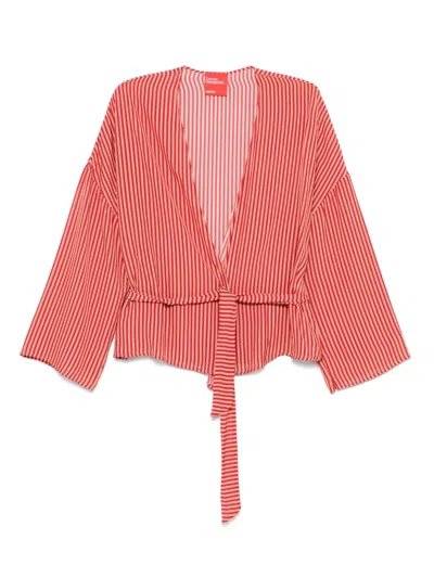Merci Striped Blouse In Red