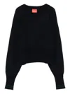 Merci Striped-cuff Sweater In Blue