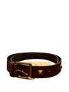 Merci Studded-details Buckle-fastening Belt In Brown