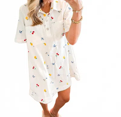 Merci Summer Mix Embroidery Dress In White