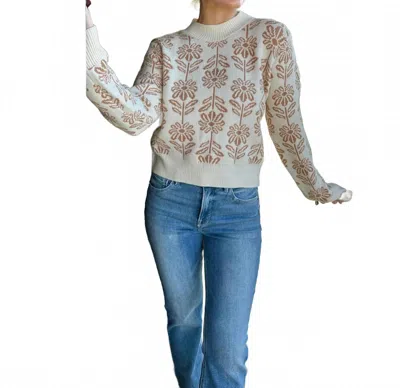 Merci The Amelia Floral Sweater In Brown In Neutral
