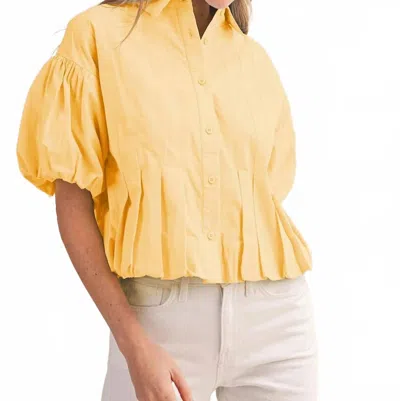 Merci The Lola Bubble Hem Top In Banana In Yellow
