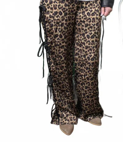 Merci Tia Wide Leg Pull-on Pants In Leopard In Animal Print