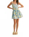 Merci Tropic Flared Mini Dress In Multi In Multi