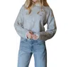 Merci White Trim Sweater In Gray In Grey