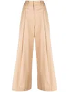 Merci Wide-leg Pleated Trousers In Neutrals