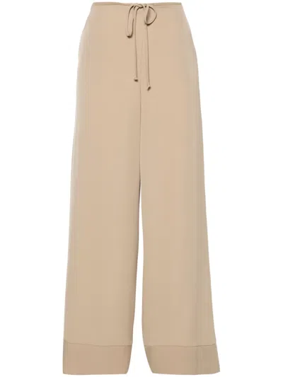 Merci Wide-leg Twill Trousers In Neutrals